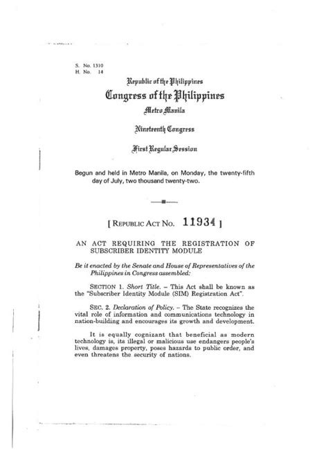 Republic Act No. 11934 .